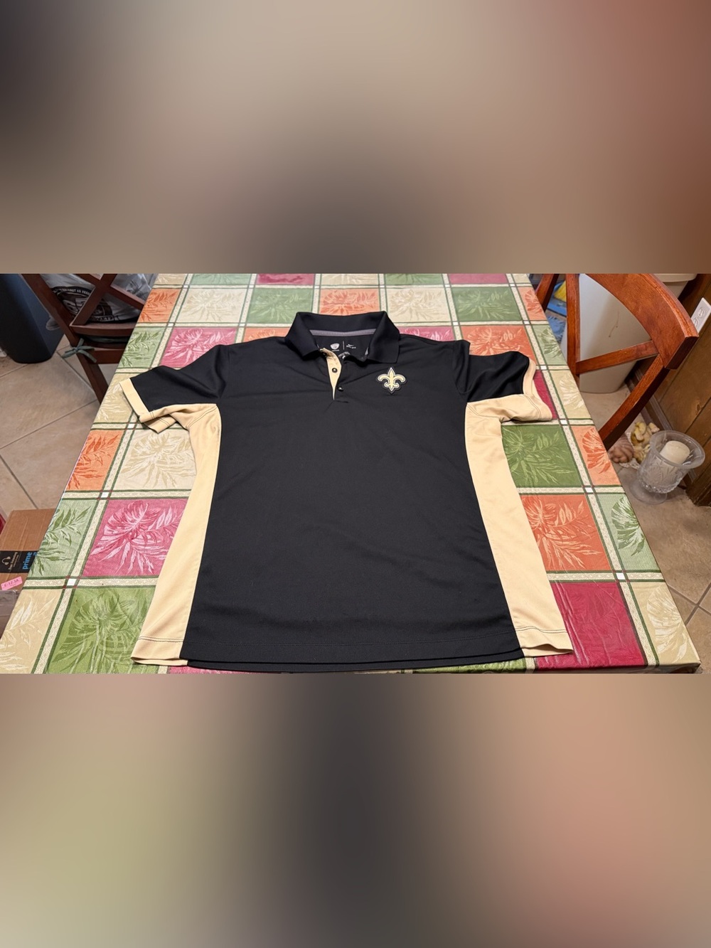 Men’s NFL Equipment Nike Dri-Fit New Orleans Saints Polo Golf Shirt Large Black
